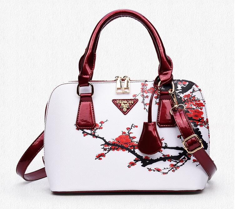 Sac a Main motif Floral blanc