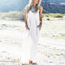 3 Colors Sundress Beach Vestidos 2017 Summer Women Dress Boho Strapless Sexy V-neck Sleeveless Baggy Long Maxi Dresses Plus Size - Lolieshop