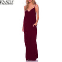 3 Colors Sundress Beach Vestidos 2017 Summer Women Dress Boho Strapless Sexy V-neck Sleeveless Baggy Long Maxi Dresses Plus Size - Lolieshop