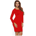 Robe Sensuel moulante au dos nu et manche longues