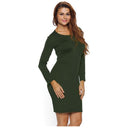Robe Sensuel moulante au dos nu et manche longues