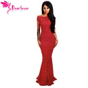 Dear-Lover Lace Dresses Party Gowns Off Shoulder Ladies Robe de Soiree Navy Fishtail Maxi Dress Vestidos longo de festa LC61481 - Lolieshop