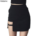 Sexy Spy Women's Skirts Mini Asymmetrical Saias Black High waist Female Jupe 2017 Design Faldas Female Personality Party Skirt - Lolieshop