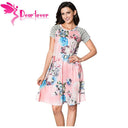 Dear-Lover T-shirt Dresses Womens Summer 2017 Tunic White Backdrop Floral Print A-line Loose Dress vestidos casual mujer LC61596 - Lolieshop
