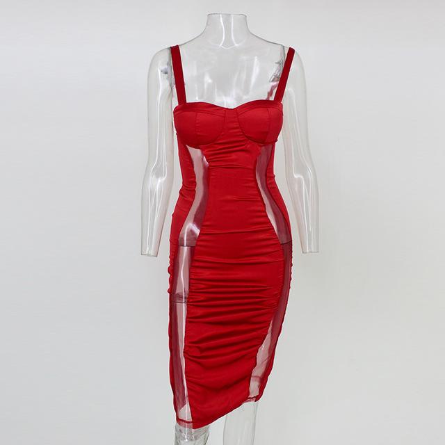Robe fashion en satin, dos nu 