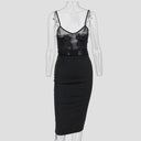 2016 Sexy Lace Party Dresses Strap Summer Perspective Floral appliques decorated  Women Dress - Lolieshop