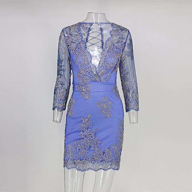 Feditch 2017 Newest Women Bodycon Dress Sexy Backless Bandage Hollow Out Vintage Vestidos Elegant Lady Clubwear Dresses De Festa - Lolieshop
