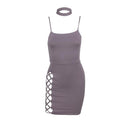 Yissang Women Sexy bodycon dress Spaghetti Strap Elastic Bandage Dress Solid Color Sleeveless Club Party Dresses Clearance - Lolieshop
