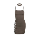 Yissang Women Sexy bodycon dress Spaghetti Strap Elastic Bandage Dress Solid Color Sleeveless Club Party Dresses Clearance - Lolieshop