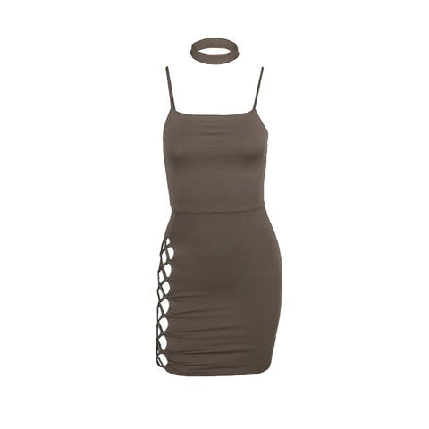 Robe Sexy avec lacets sur un côté