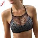 Hollow Out Shirt New Women Print Athleisure Bra Camisole Hot Exercise Mesh Vest Short Blouses  Fitness Top - Lolieshop