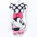 Robe blanche moulante imprimée cartoon - Lolieshop
